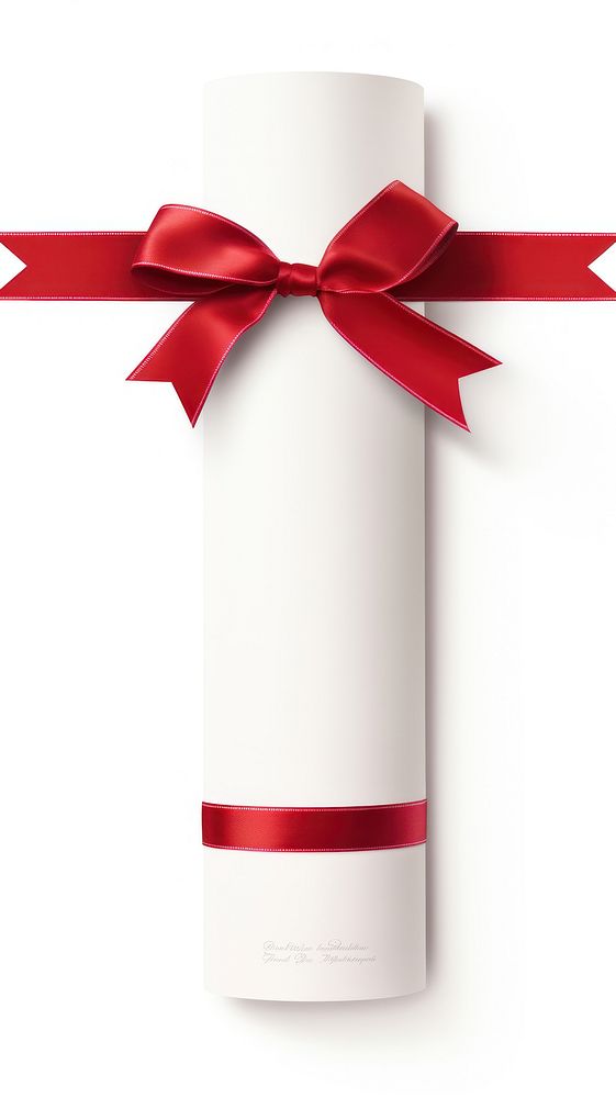 Paper scroll ribbon white red.
