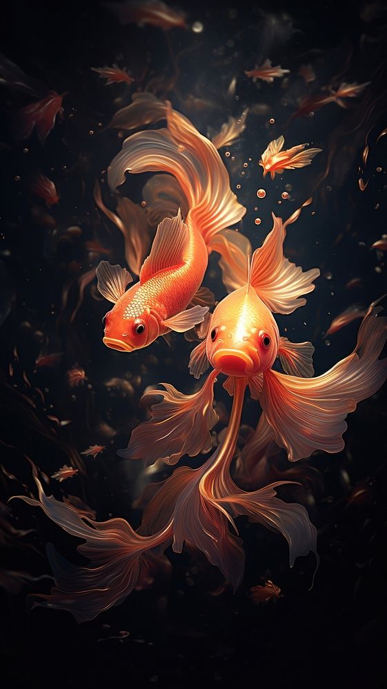 Illustration of goldfish animal illuminated creativity.