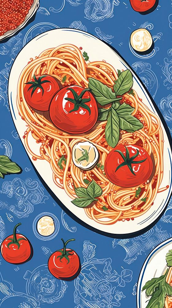 Spagetti and ravioli spaghetti pasta plate.