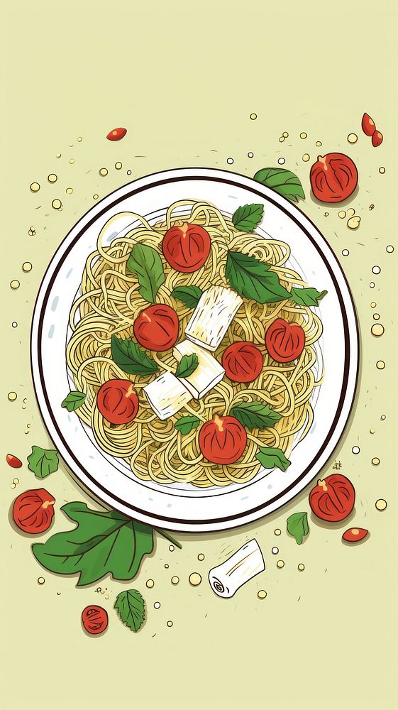 Spagetti and ravioli spaghetti pasta plate.