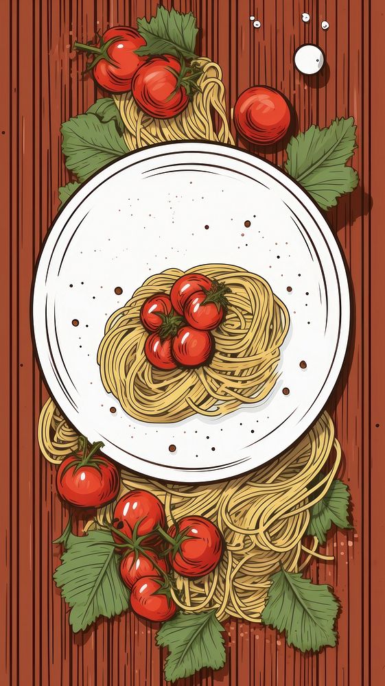 No Text spaghetti pasta table.