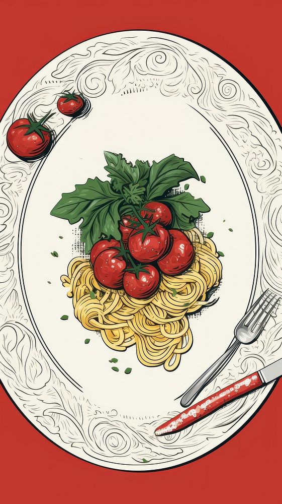 No text spaghetti pasta plate.