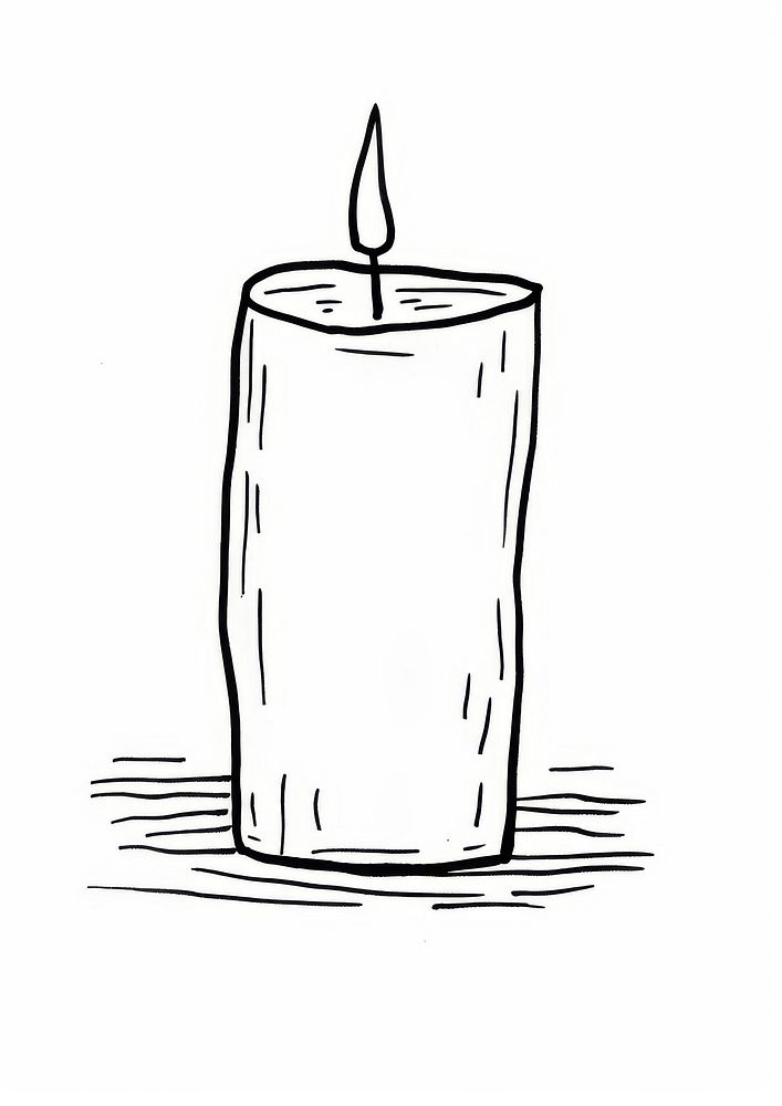 Scented candle sketch line white background.