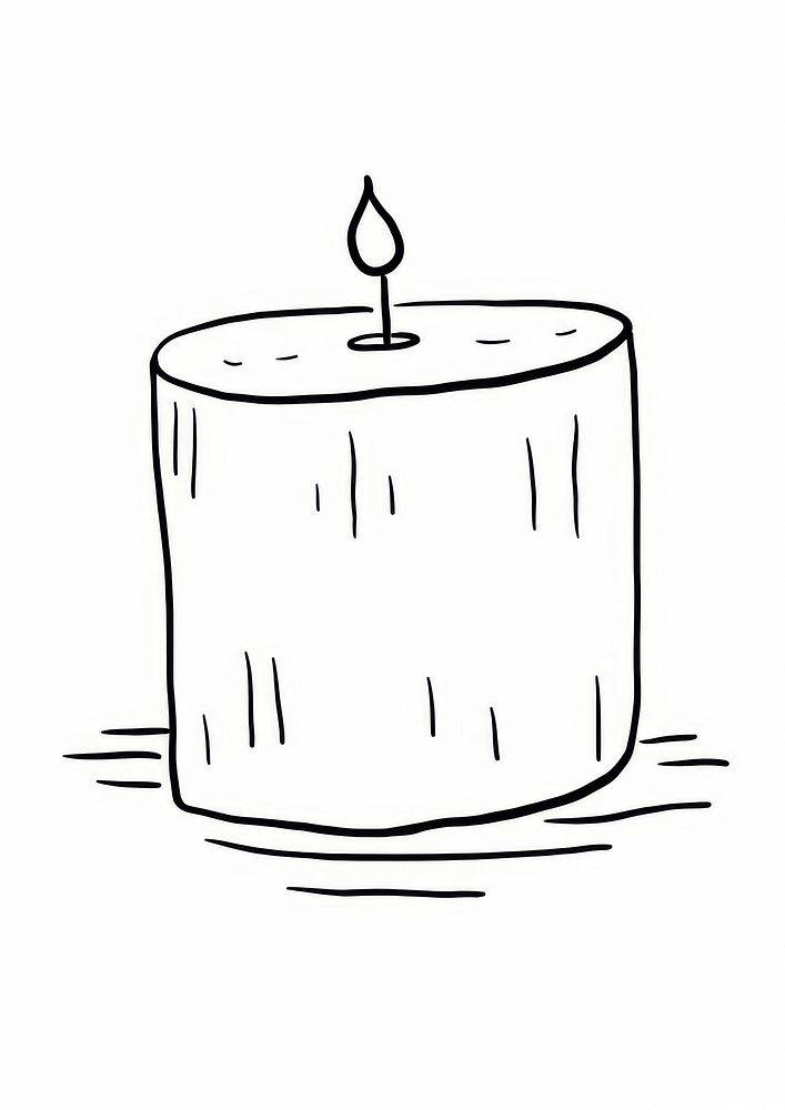 Scented candle sketch doodle line.