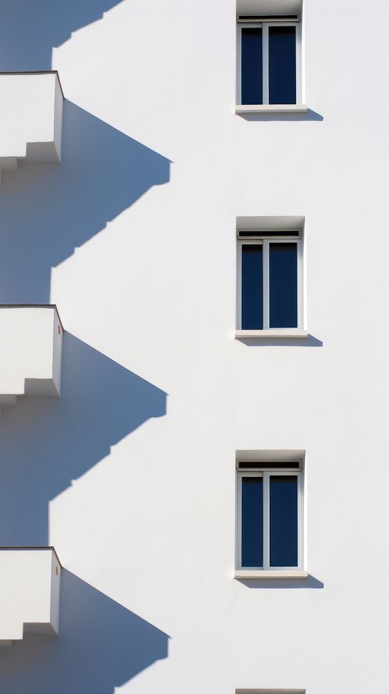  Windows of building wall architecture white. AI generated Image by rawpixel.