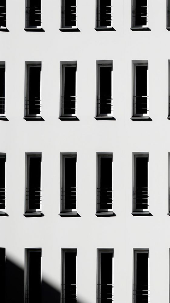  Windows of building shadow white wall. AI generated Image by rawpixel.