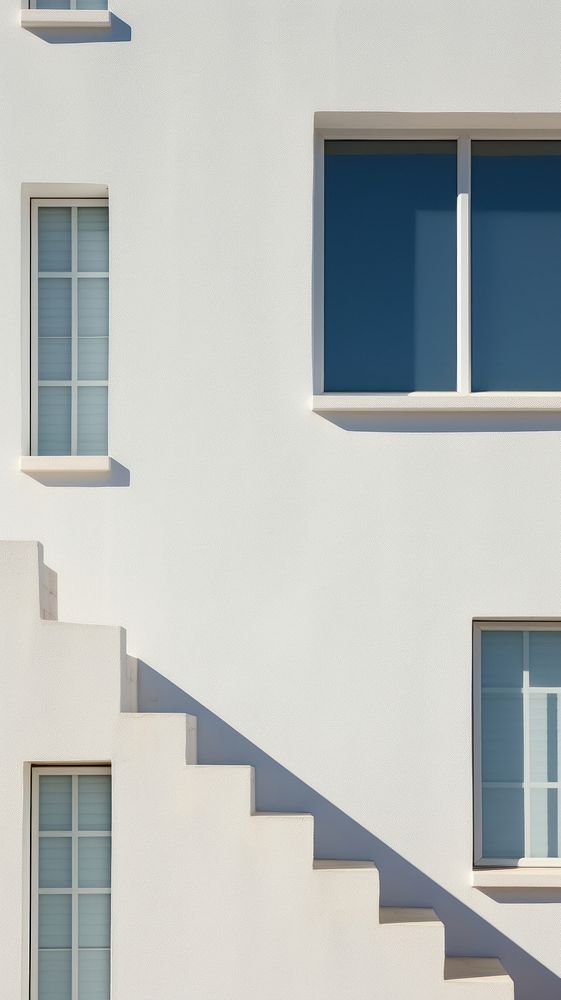  Windows of building wall architecture staircase. AI generated Image by rawpixel.