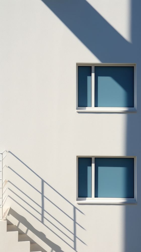  Windows of building architecture staircase handrail. AI generated Image by rawpixel.