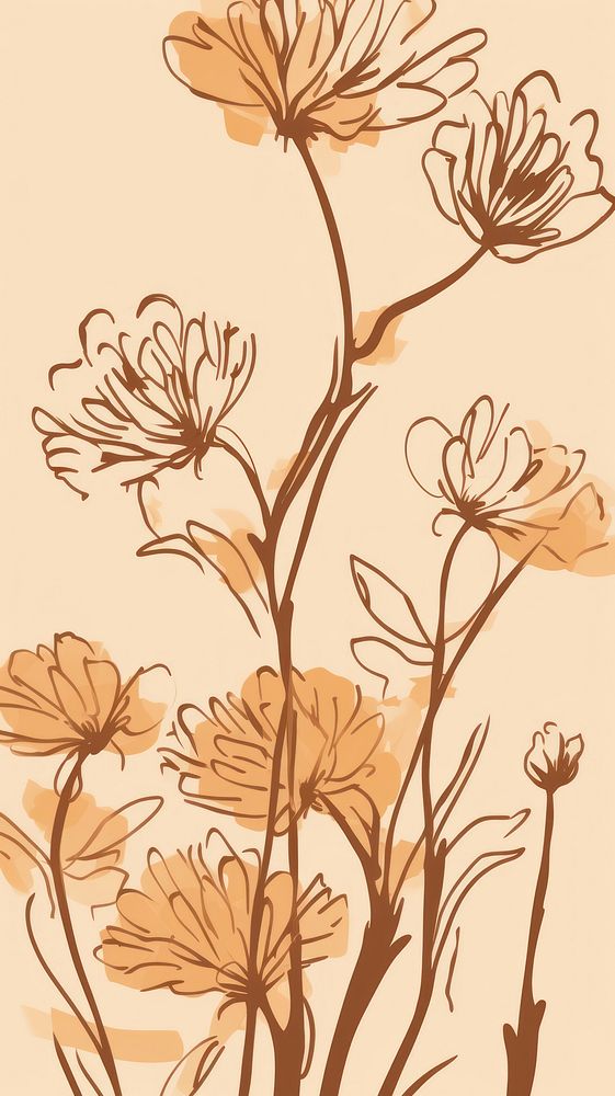  Marigold flower pattern sketch drawing illustrated. AI generated Image by rawpixel.