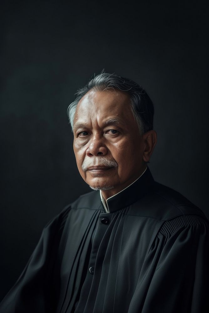 Indonesian male judge portrait adult photo.