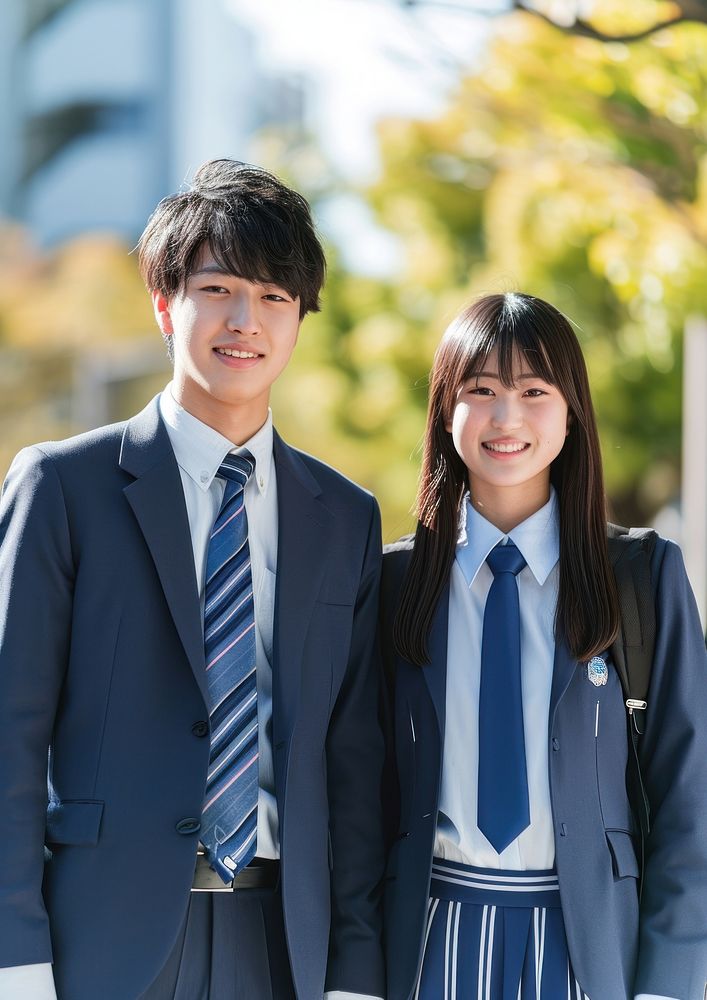 Japanese high school student standing blazer adult.