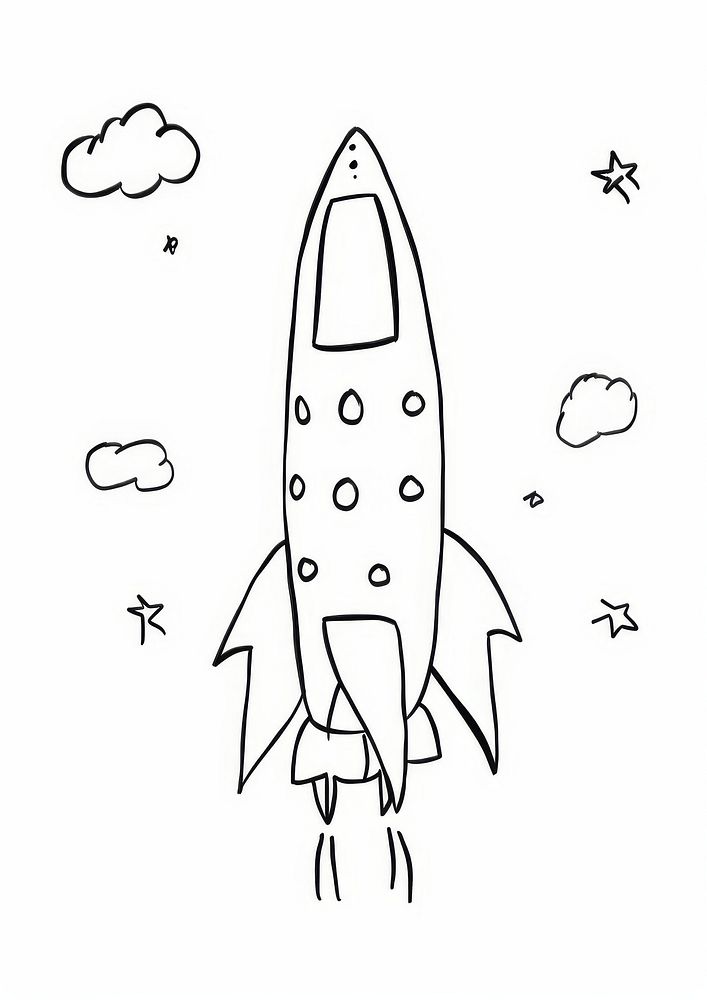 Rocket sketch doodle outdoors.