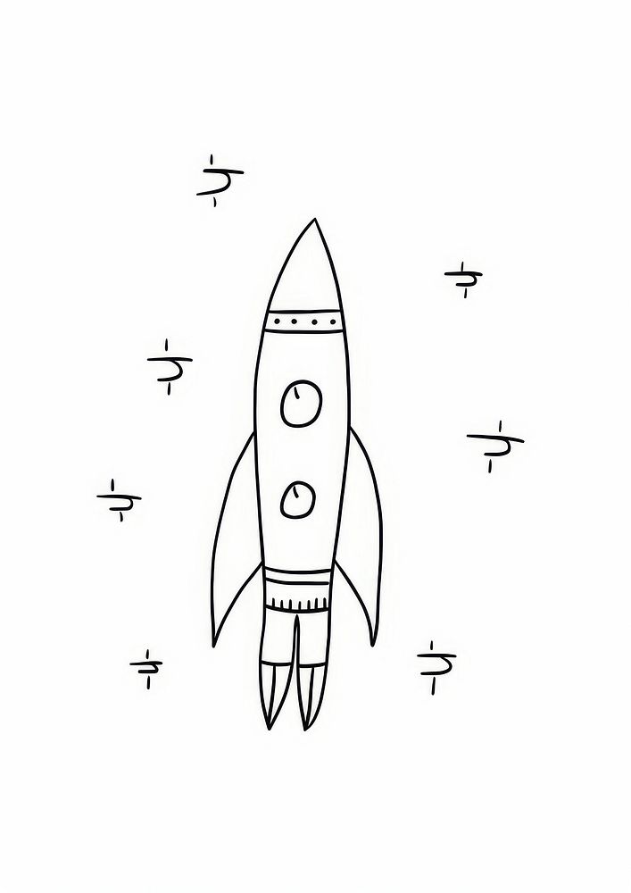 Rocket diagram sketch doodle.