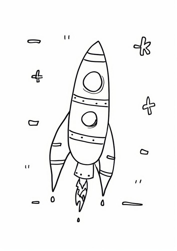 Rocket sketch diagram drawing.