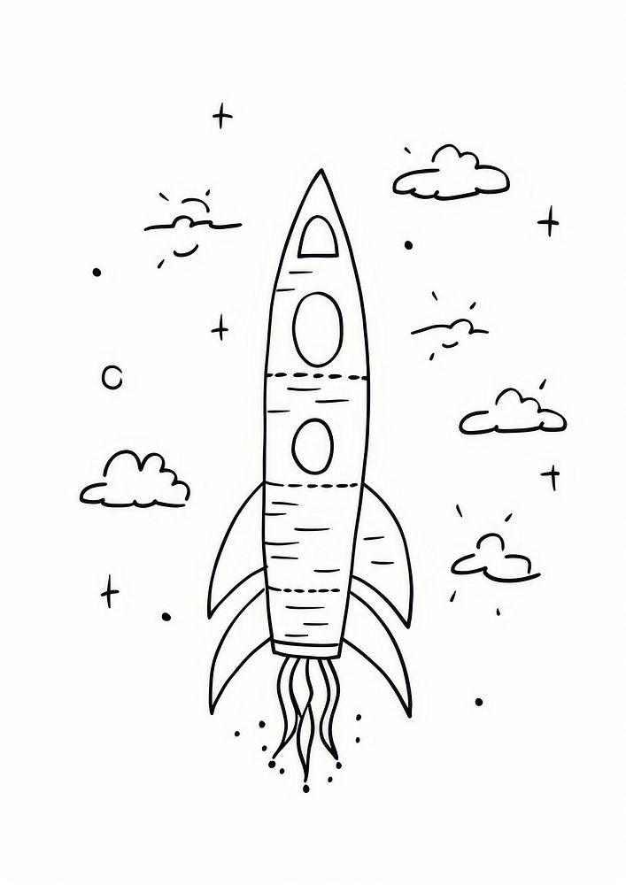 Rocket sketch drawing doodle.