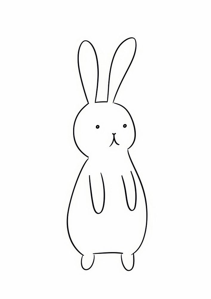 Rabbit sketch outline drawing.
