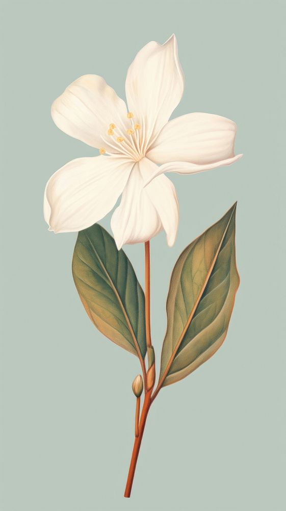 White flower blossom sketch plant.