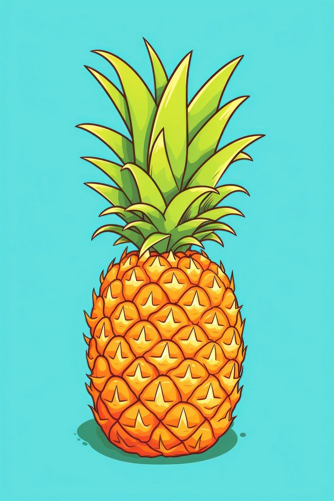 Pineapple cartoon fruit plant.