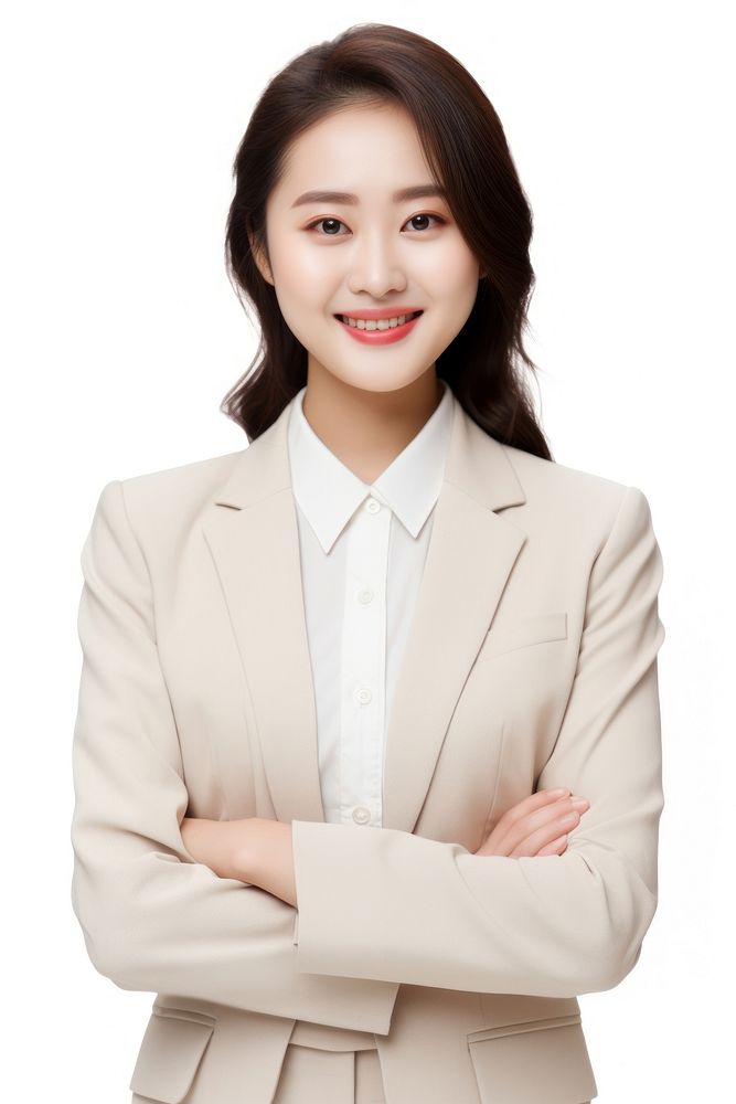 Chinese business woman portrait smiling adult.