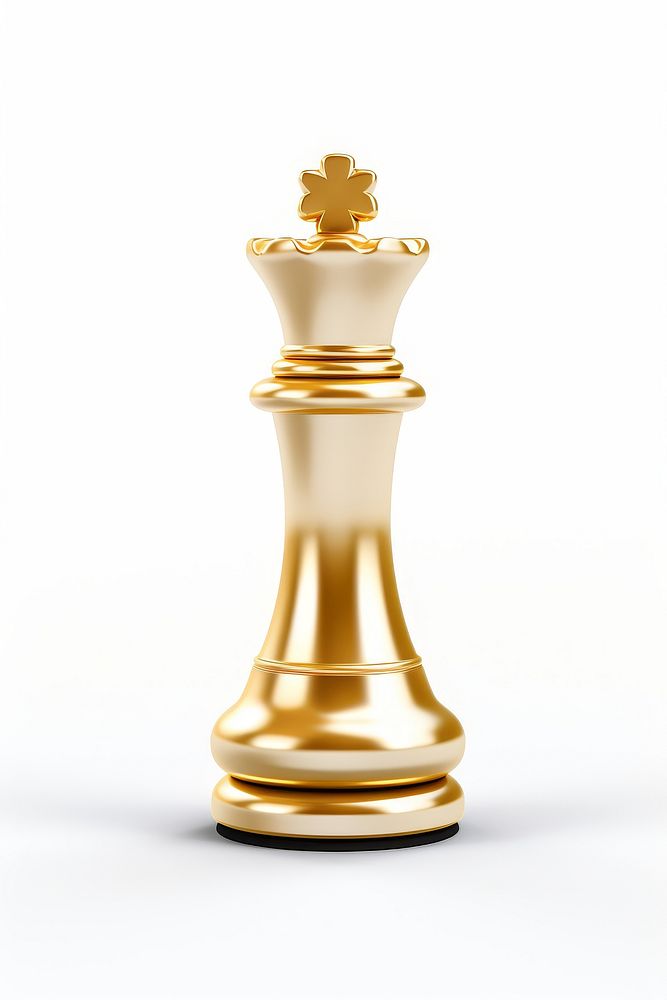 A bishop chess piece gold game white background.