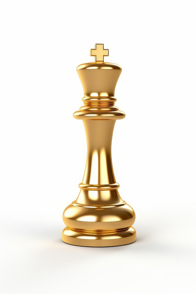 A bishop chess piece gold game white background.
