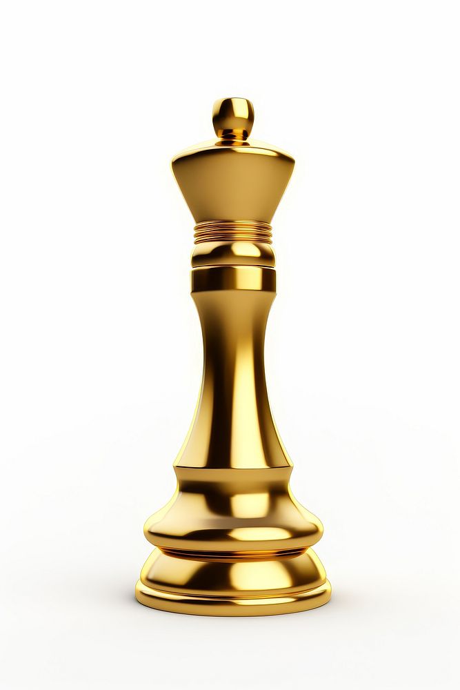 A bishop chess piece gold game white background.