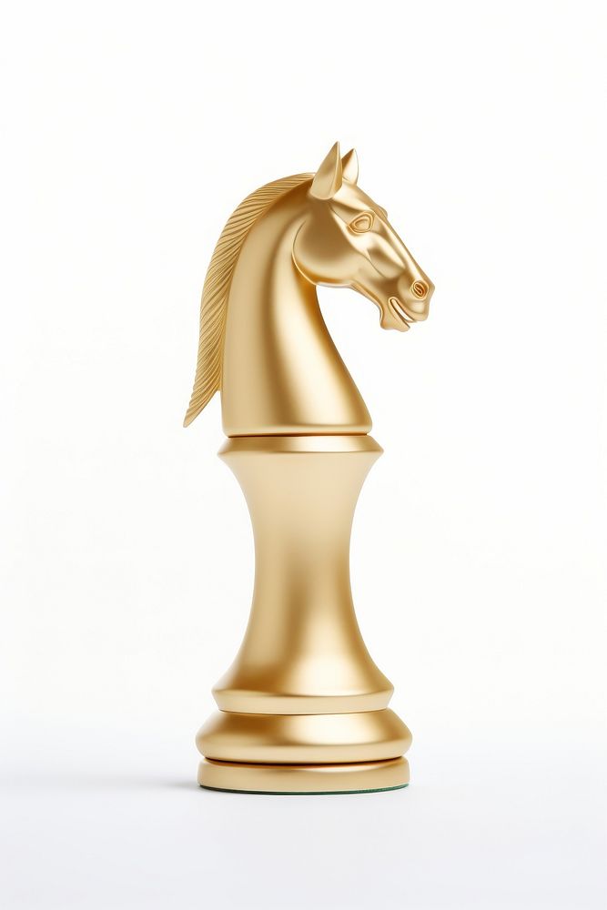 A knight horse chess piece mammal bronze gold.