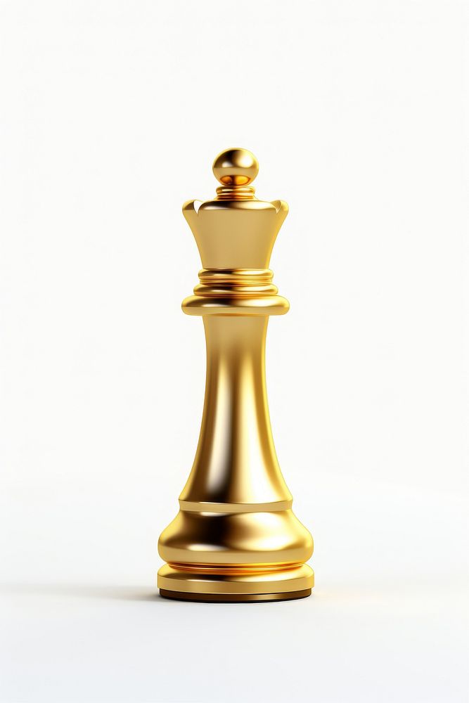 A king chess piece gold game white background.