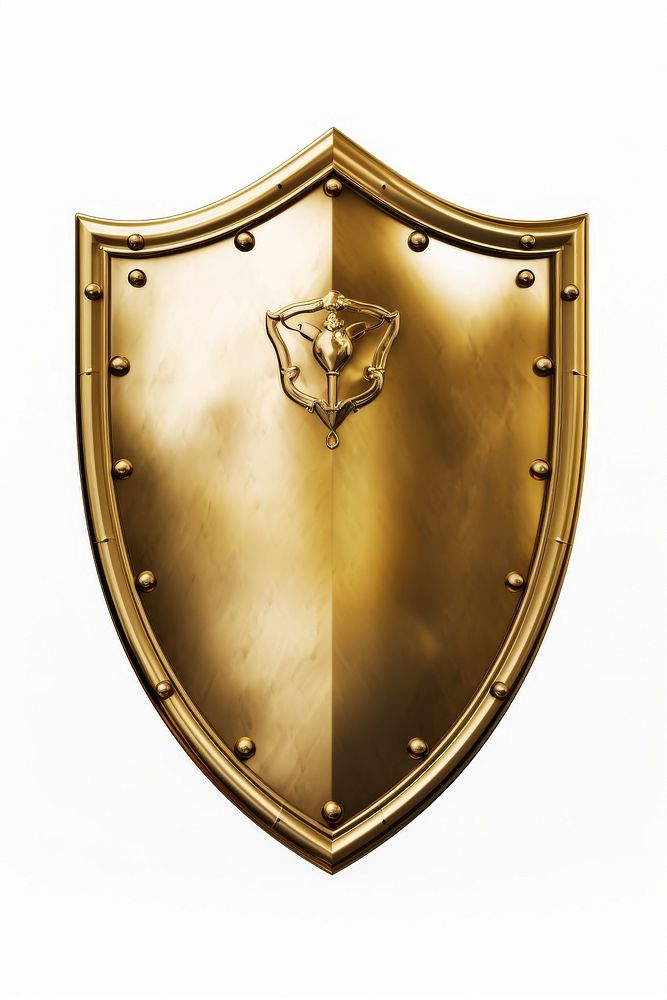 A shield gold white background protection.