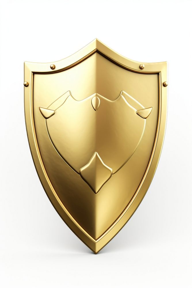 A shield gold white background protection.
