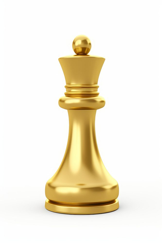 A pawn chess piece gold game white background.