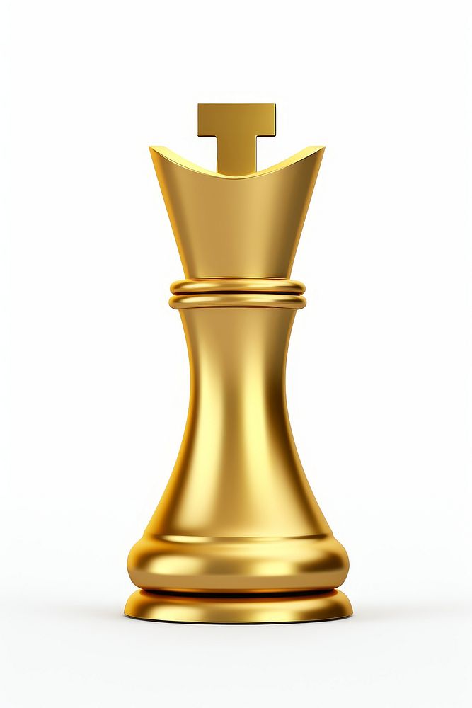 A rook chess piece gold game white background.
