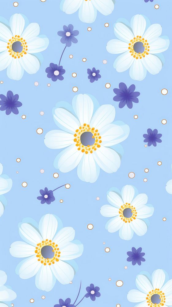  Flower pattern backgrounds wallpaper. AI generated Image by rawpixel.