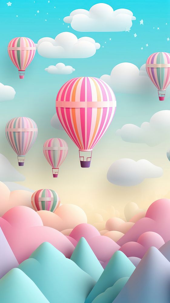  Balloons backgrounds aircraft vehicle. AI generated Image by rawpixel.