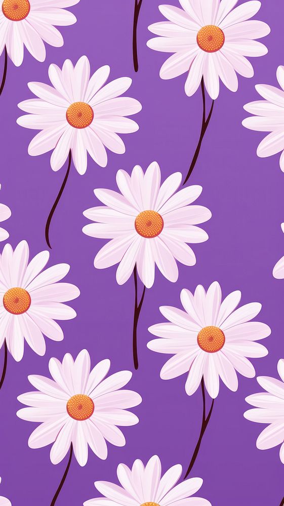  Daisy pattern flower wallpaper. AI generated Image by rawpixel.