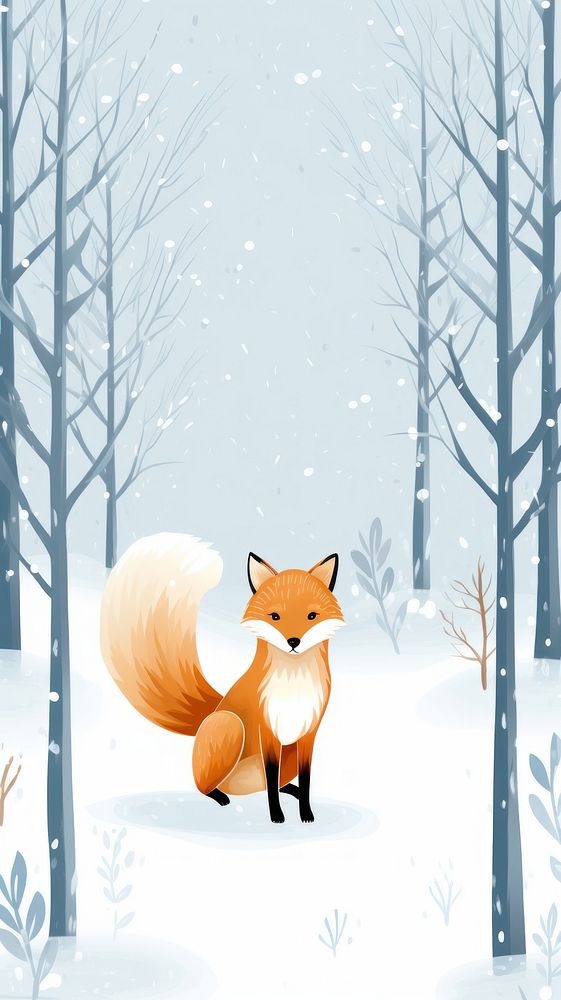  Cute foxes outdoors cartoon forest. AI generated Image by rawpixel.
