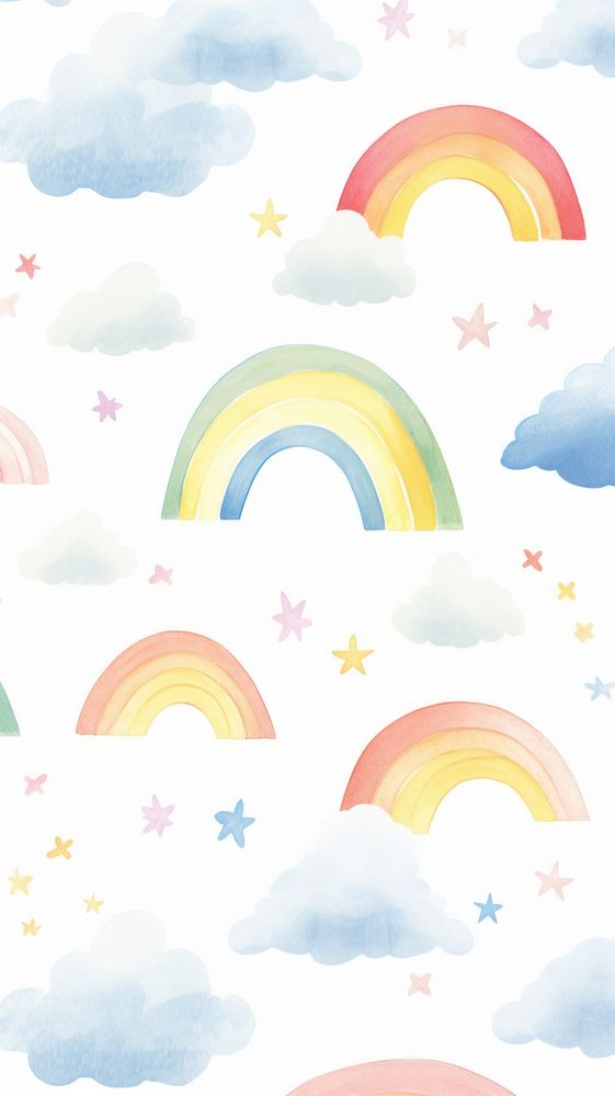  Rainbows backgrounds nature cloud. AI generated Image by rawpixel.