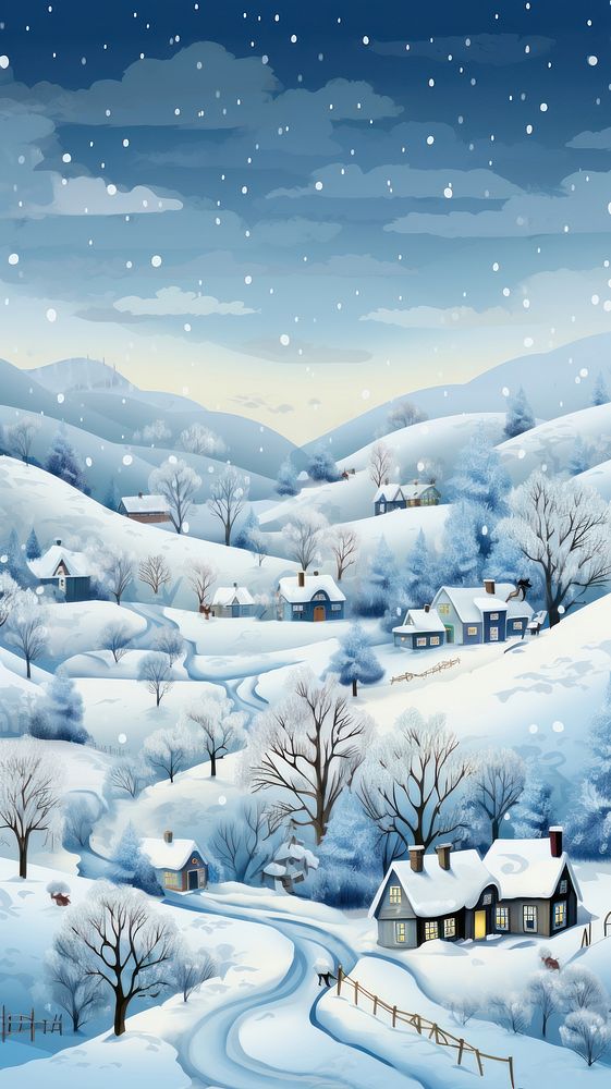  Snowy scene landscape outdoors winter. AI generated Image by rawpixel.