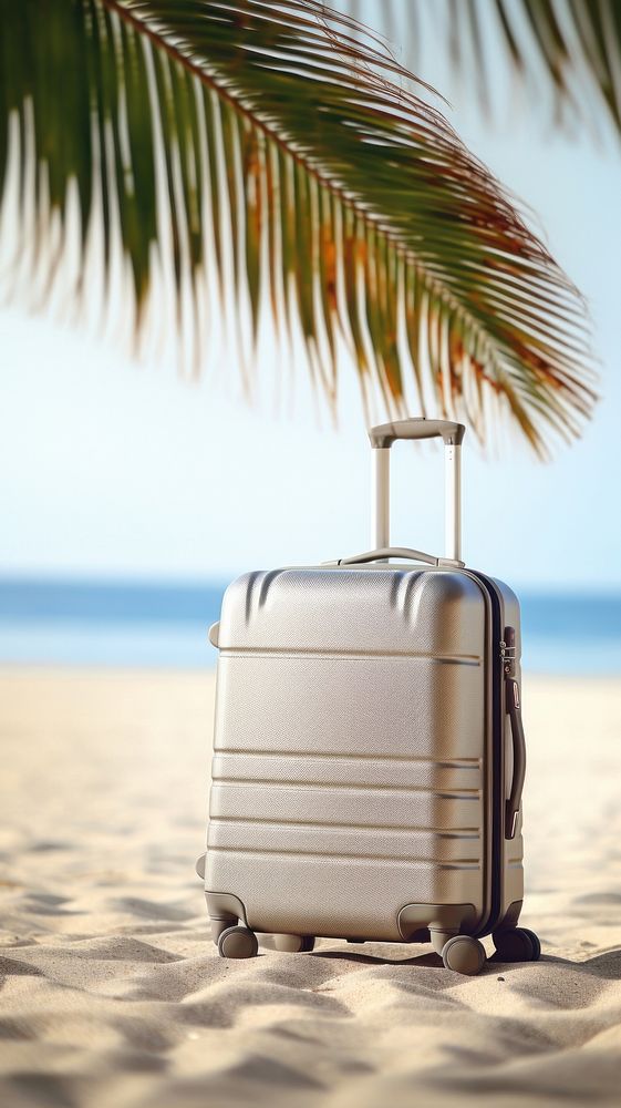 Beach luggage suitcase travel.