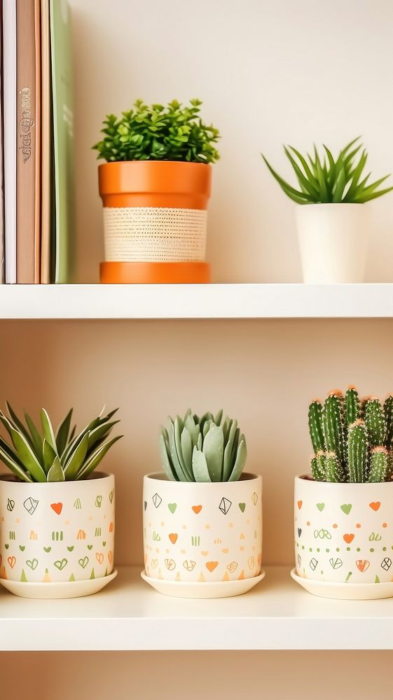 Cacti windowsill plant vase.