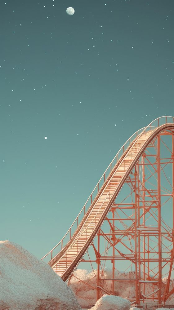 A roller coaster night sky architecture.