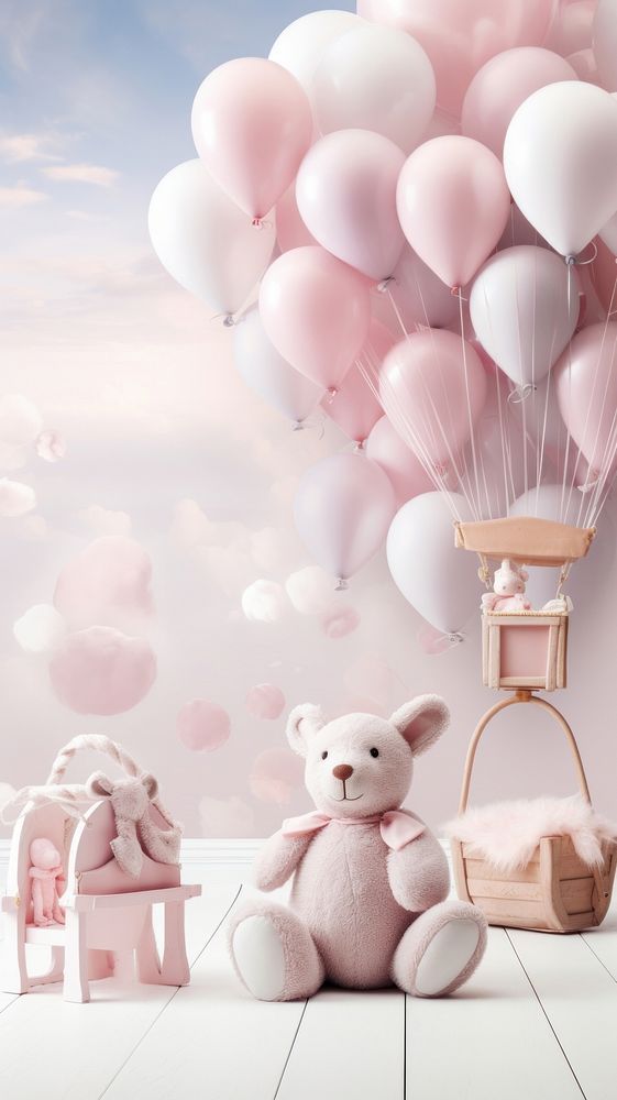  Balloon toy celebration teddy bear. AI generated Image by rawpixel.