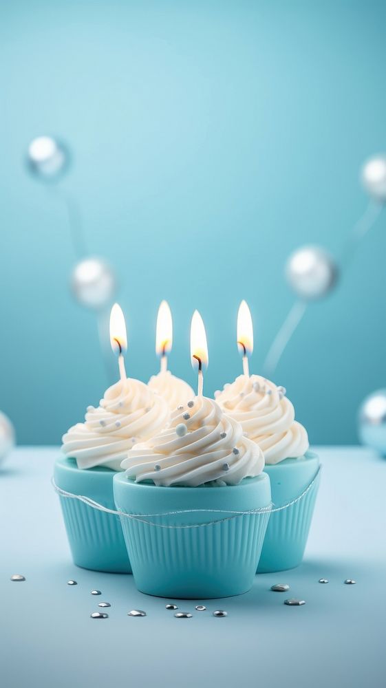  Cake birthday dessert cupcake. AI generated Image by rawpixel.