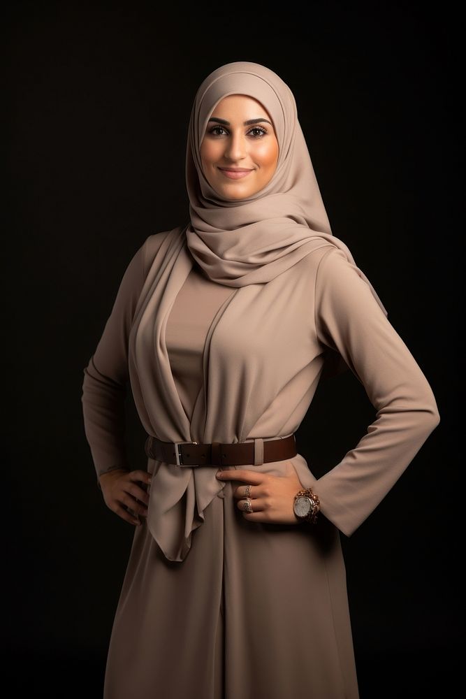 A joyful Middle east woman teacher photography portrait fashion.