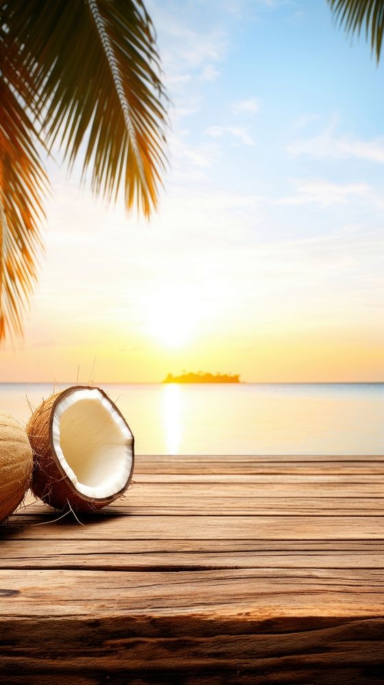 Beach outdoors horizon coconut.