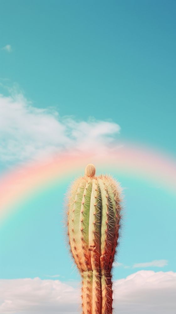 Cactus sky outdoors rainbow.