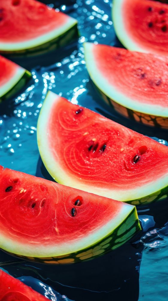 Watermelon and watermelon slices fruit plant food.