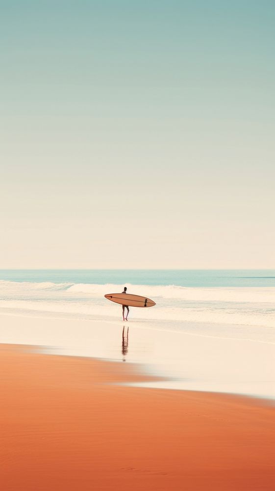 Beach surfboard outdoors horizon.