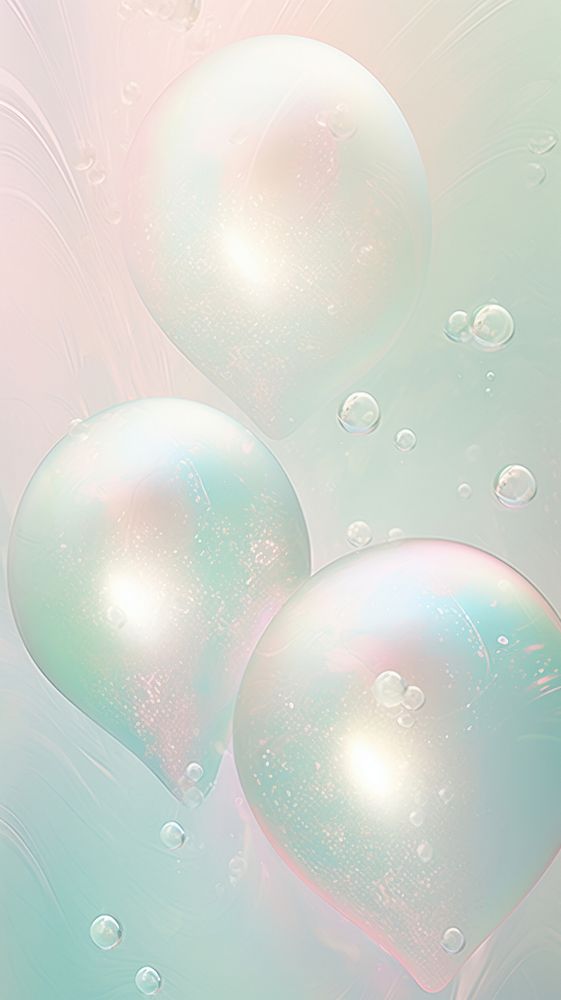 Heart bubbles merging abstract balloon transparent.