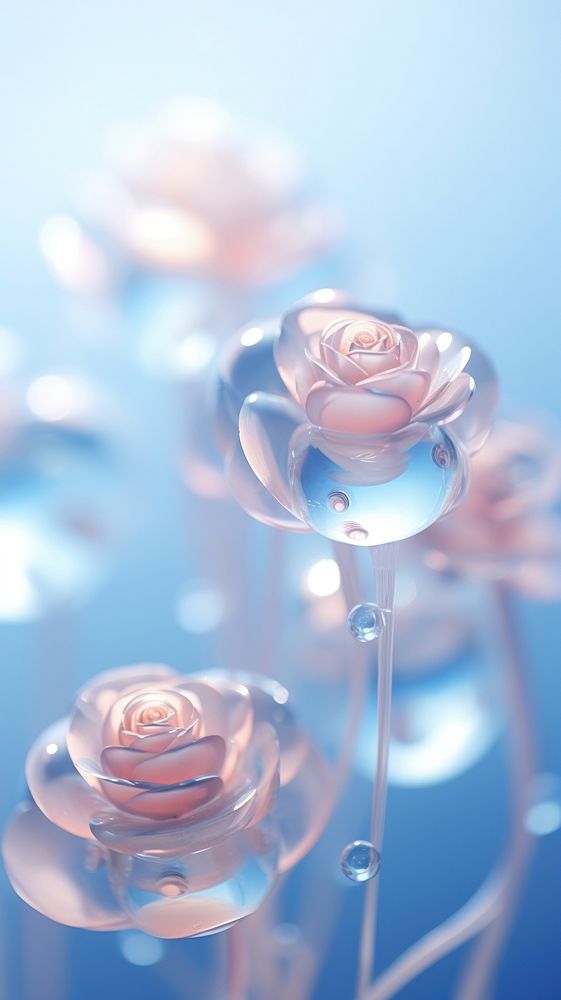 Bubbles merging rose flower plant.